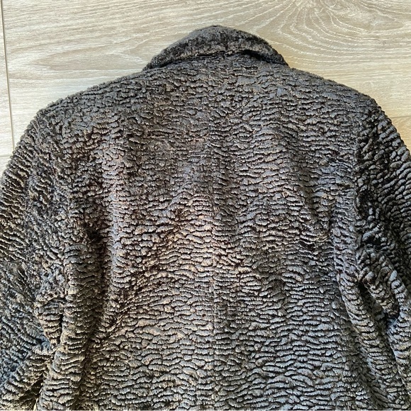 Simon Chang Heavy Crinkled Black Velvet Jacket - Picture 14 of 15